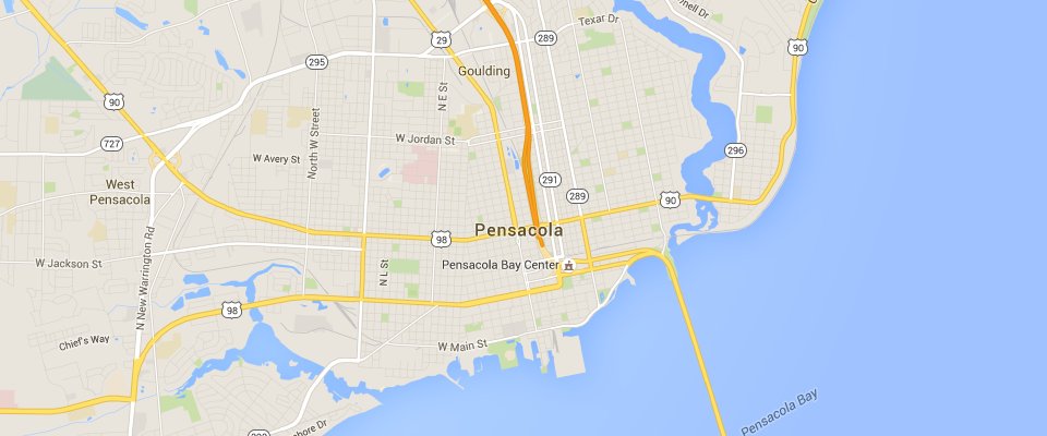 Pensacola Dumpster Rental Service Area Map